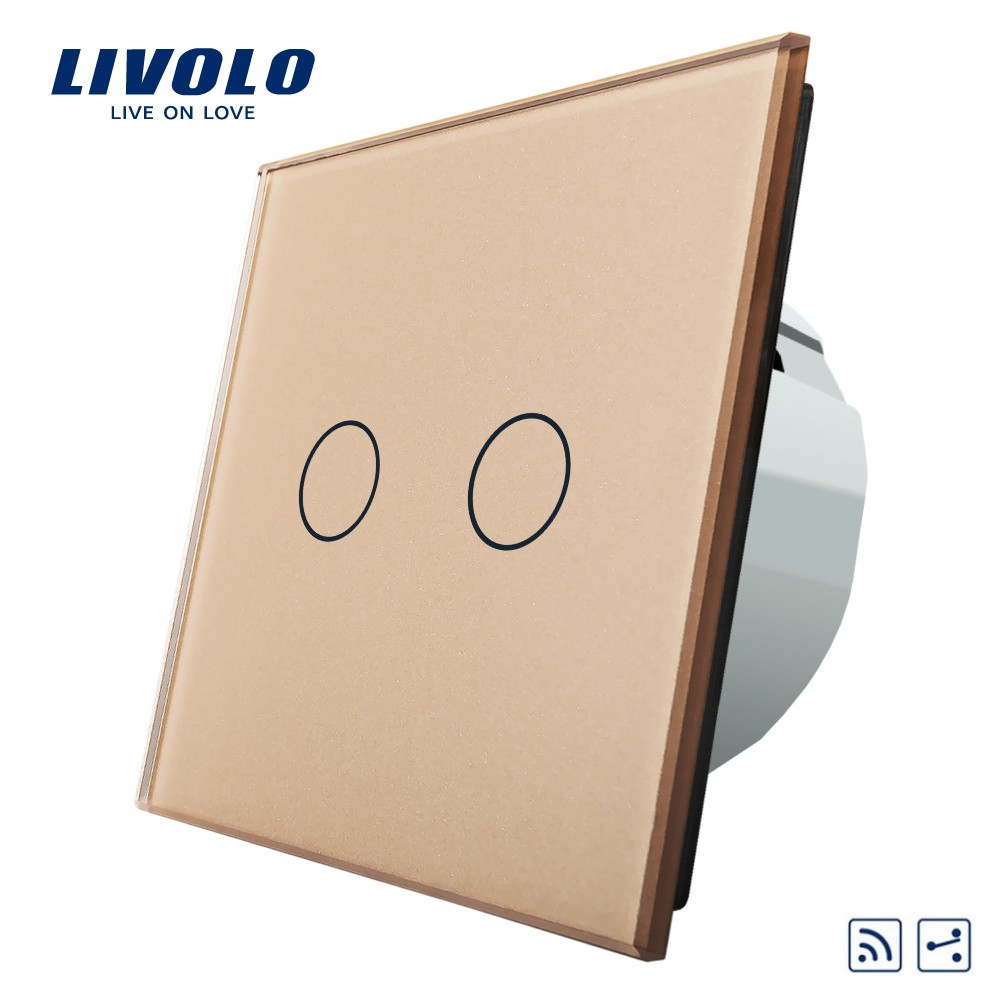 LIVOLO VL-C702SR-18 Dotykový vypínač č.5B (6+6) + RF - zelený