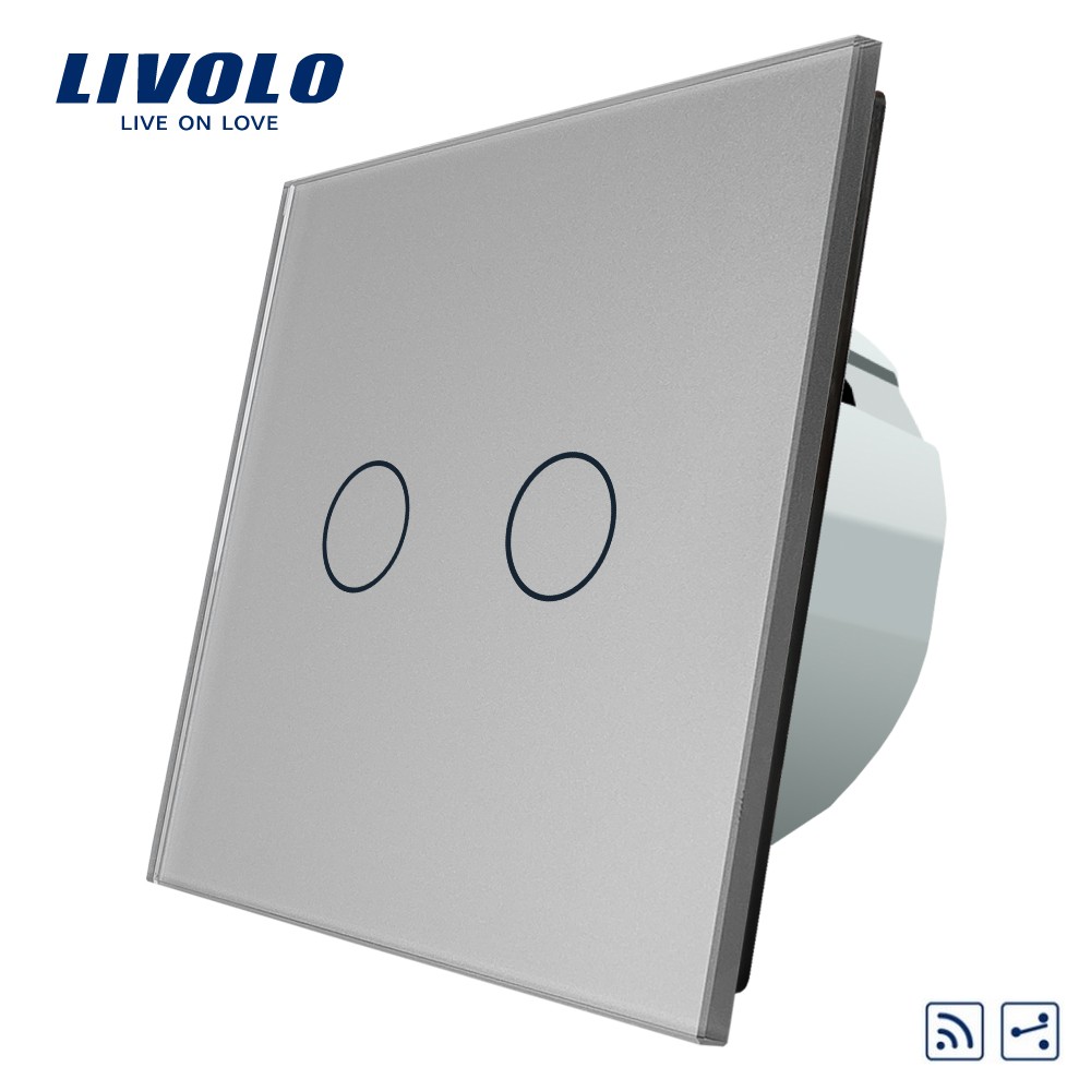 LIVOLO VL-C702SR-18 Dotykový vypínač č.5B (6+6) + RF - zelený