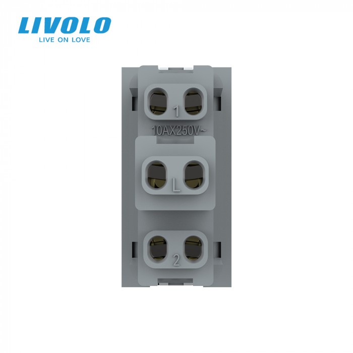 VL-C7-K1/2H-15 Polmodul mechanického tlačidla č.1/0 - strieborný