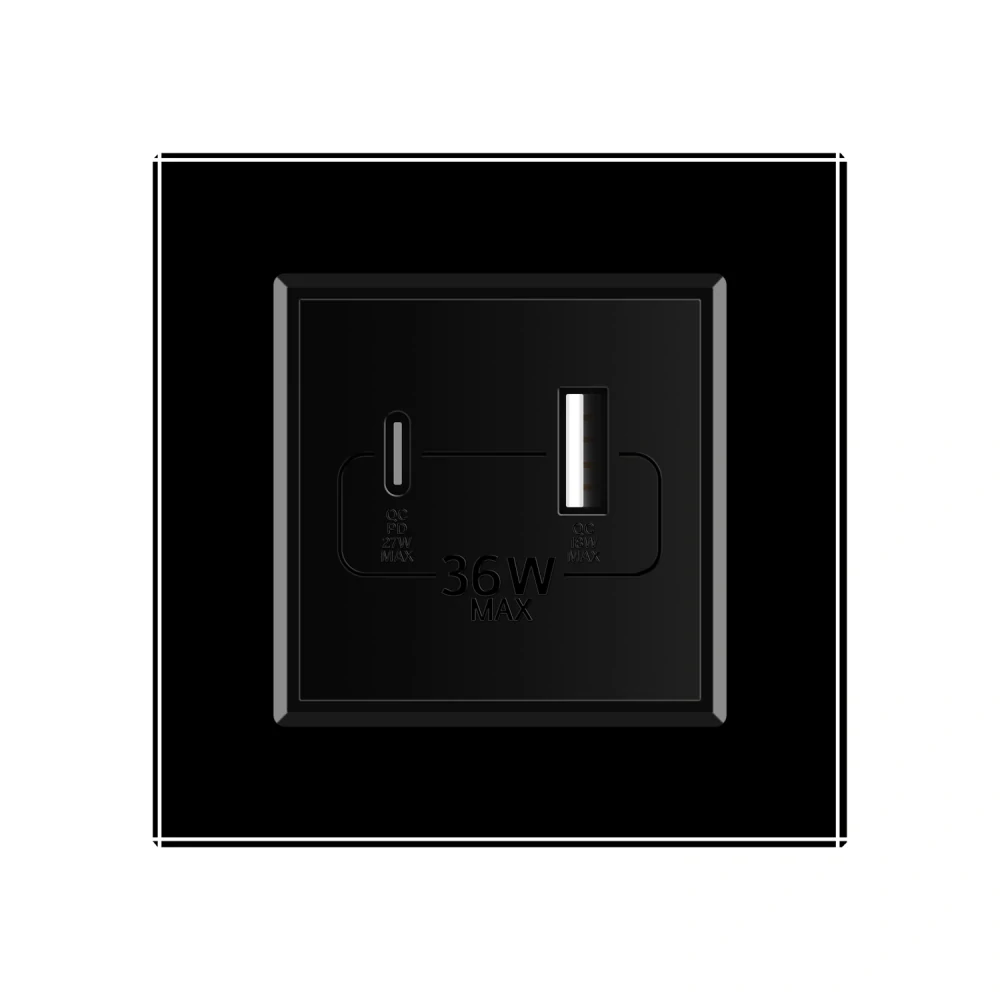 LIVOLO VL-C7-USBAC-12 USB A+C nabíjací modul - čierny