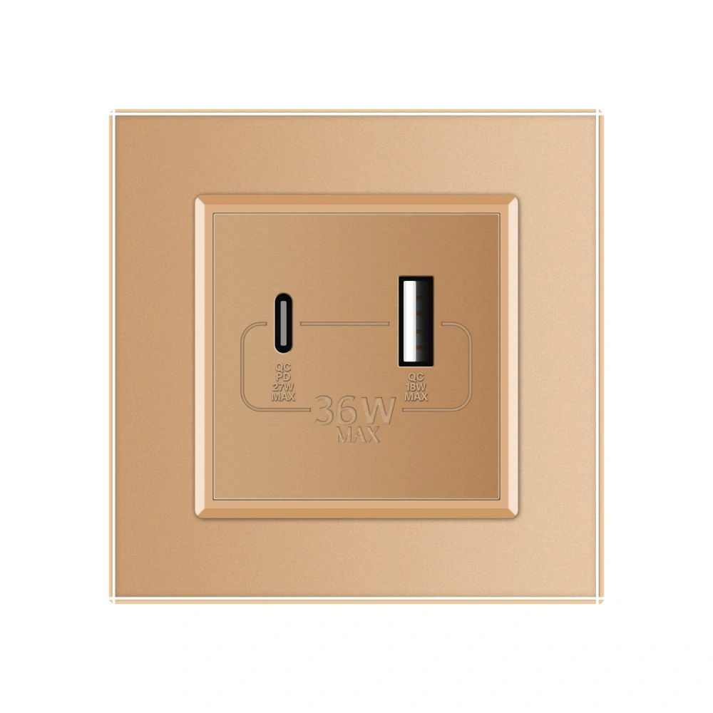 LIVOLO VL-C7-USBAC-13 USB A+C nabíjací modul -zlatý