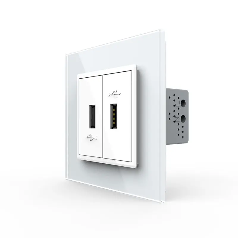 LIVOLO VL-C791U2-11 USB 2x nabíjací polmodul - biely