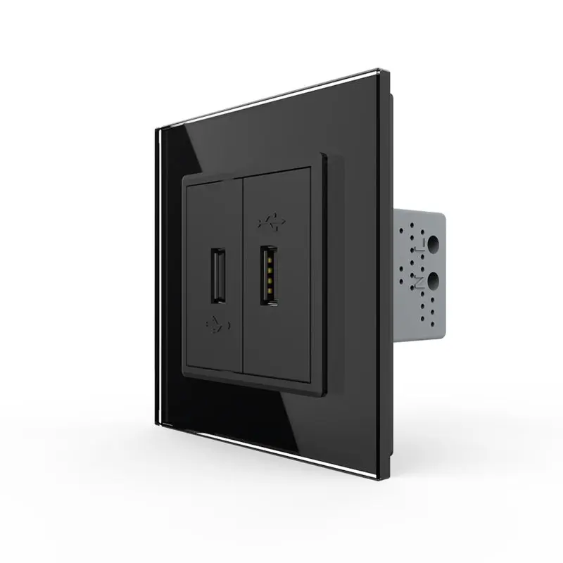 LIVOLO VL-C791U2-12 USB 2x nabíjací polmodul - čierny