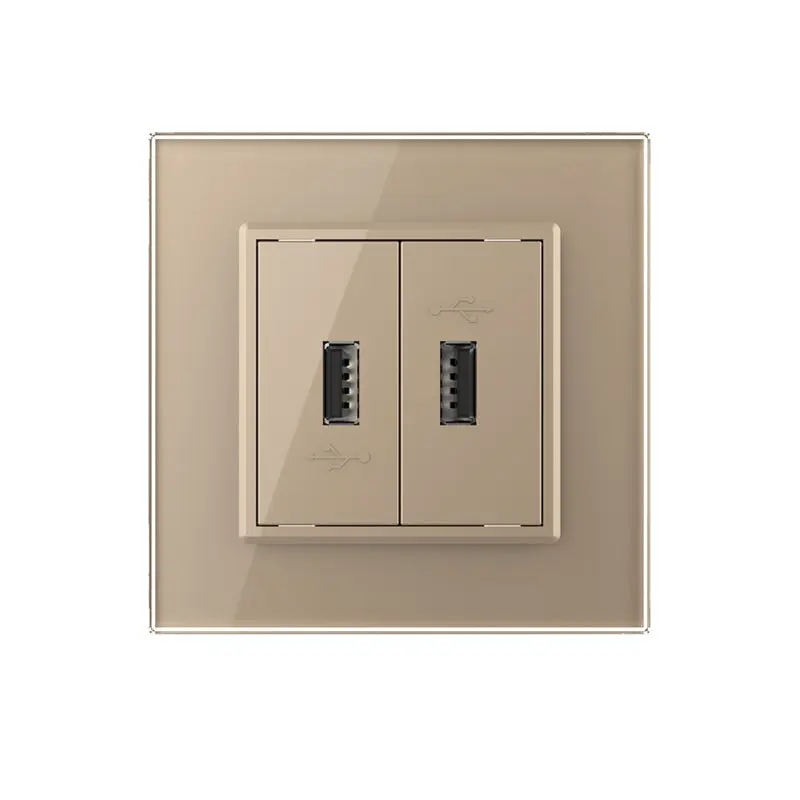 LIVOLO VL-C791U2-13 USB 2x nabíjací polmodul - zlatý