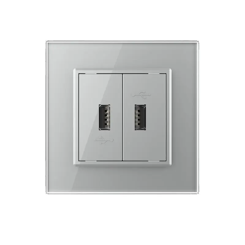 LIVOLO VL-C791U2-15 USB 2x nabíjací polmodul - strieborný