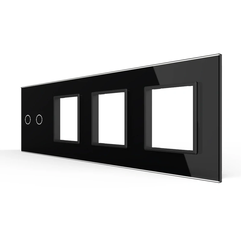 LIVOLO VL-C7-C2/SR/SR/SR-12 štvornásobný rámik - čierny