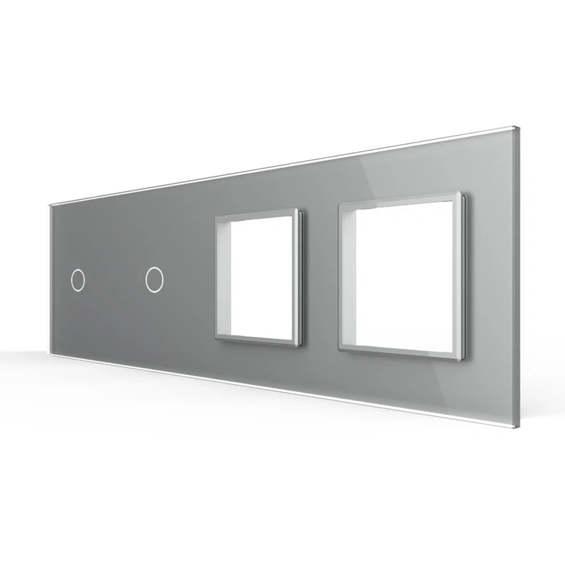 LIVOLO VL-C7-C1/C1/SR/SR-15 štvornásobný rámik - strieborný