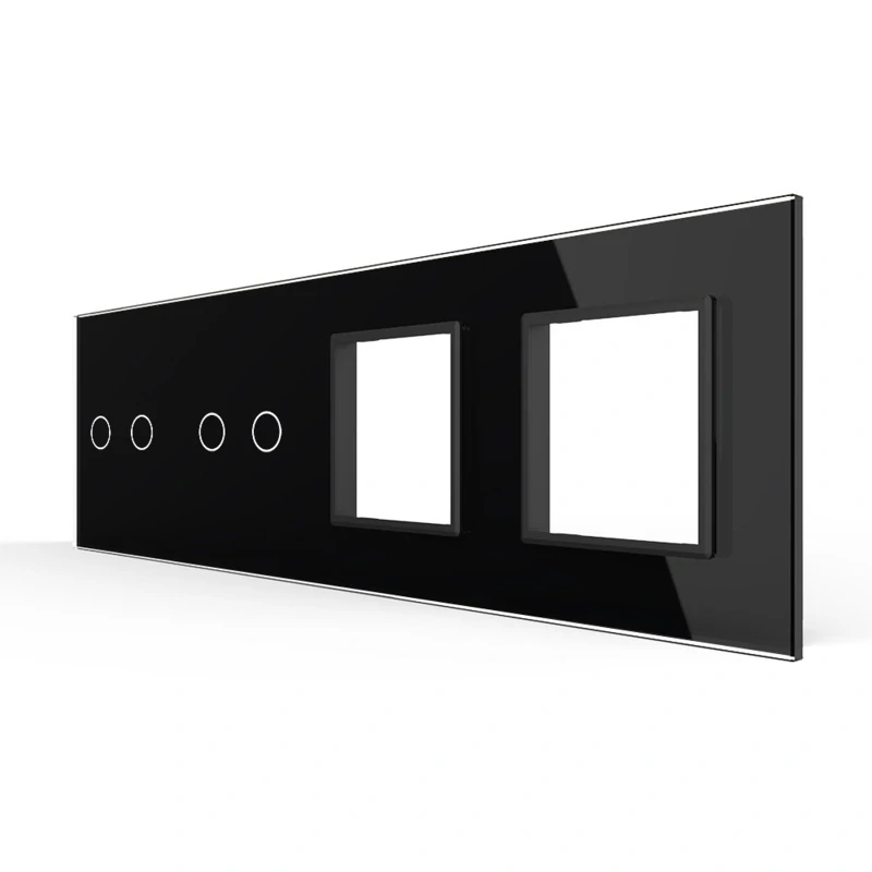 LIVOLO VL-C7-C2/C2/SR/SR-12 štvornásobný rámik - čierny