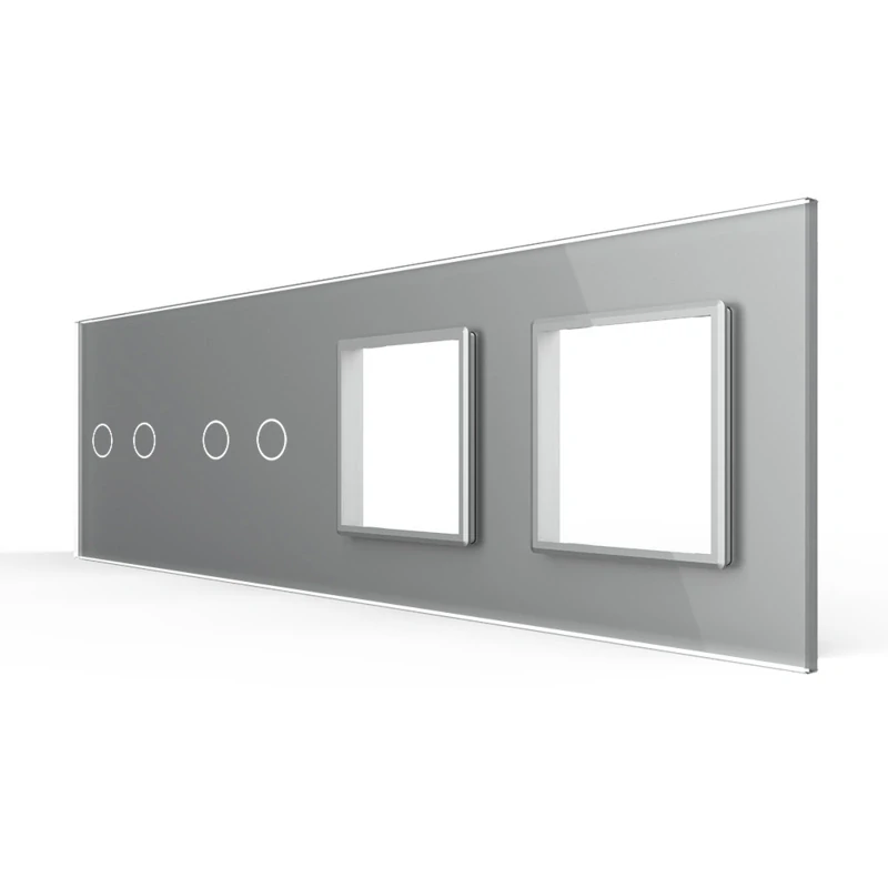 LIVOLO VL-C7-C2/C2/SR/SR-15 štvornásobný rámik - strieborný