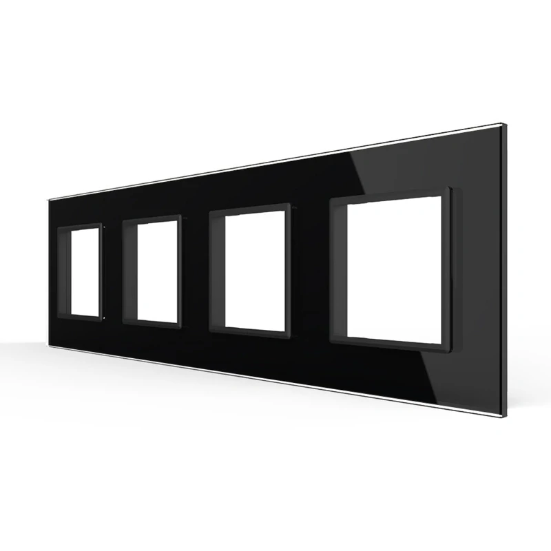 LIVOLO VL-C7-SR/SR/SR/SR-12 štvornásobný rámik - čierny