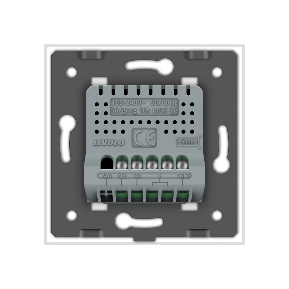 LIVOLO VL-C702S-11 Dotykový vypínač č.5B (6+6) - biely