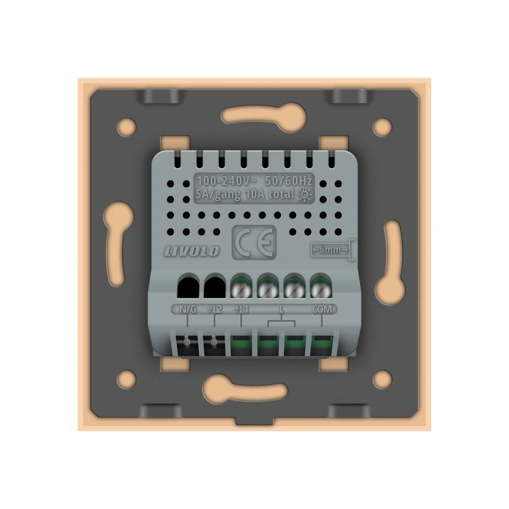 LIVOLO VL-C701IHR-13 Bezpotenciálové tlačidlo č.1/0 + RF - zlaté
