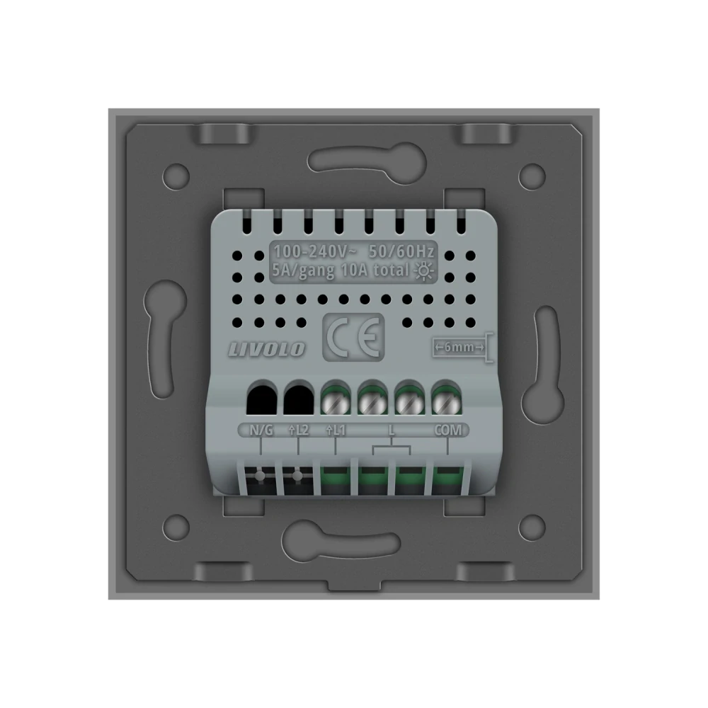 LIVOLO VL-C701IHR-15 Bezpotenciálové tlačidlo č.1/0 + RF - strieborné