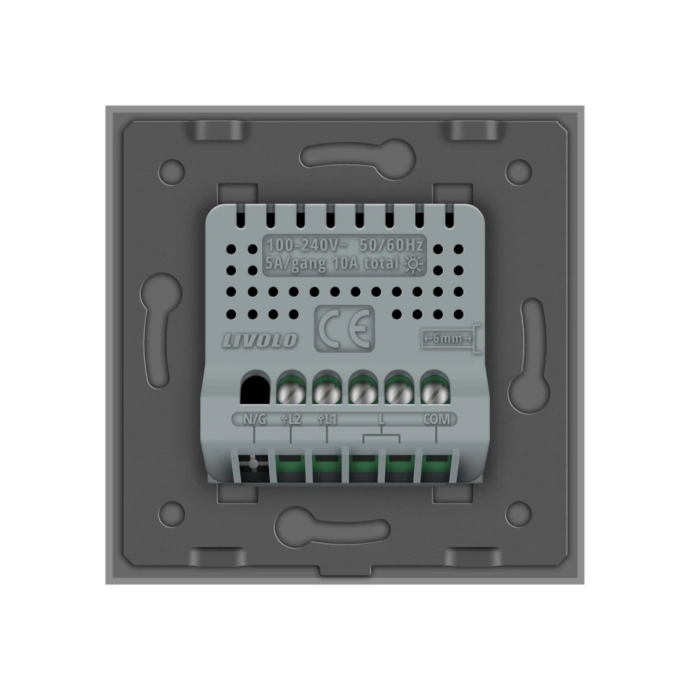 LIVOLO VL-C702R-15 Dotykový vypínač č.5 + RF - strieborný