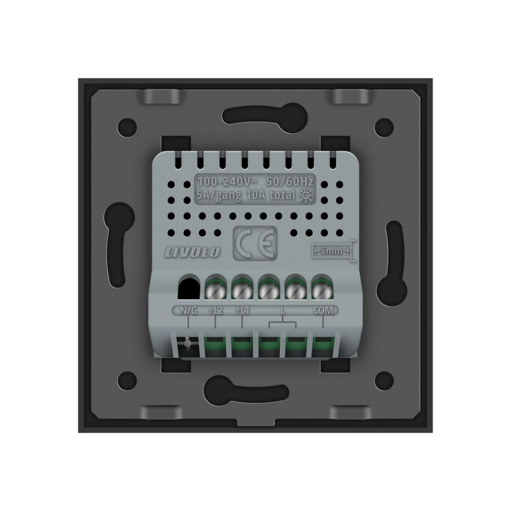 LIVOLO VL-C702SR-12 Dotykový vypínač č.5B (6+6) + RF - čierny