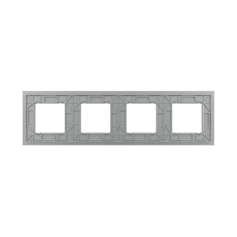 LIVOLO VL-C7-SR/SR/SR/SR-15 štvornásobný rámik - strieborný
