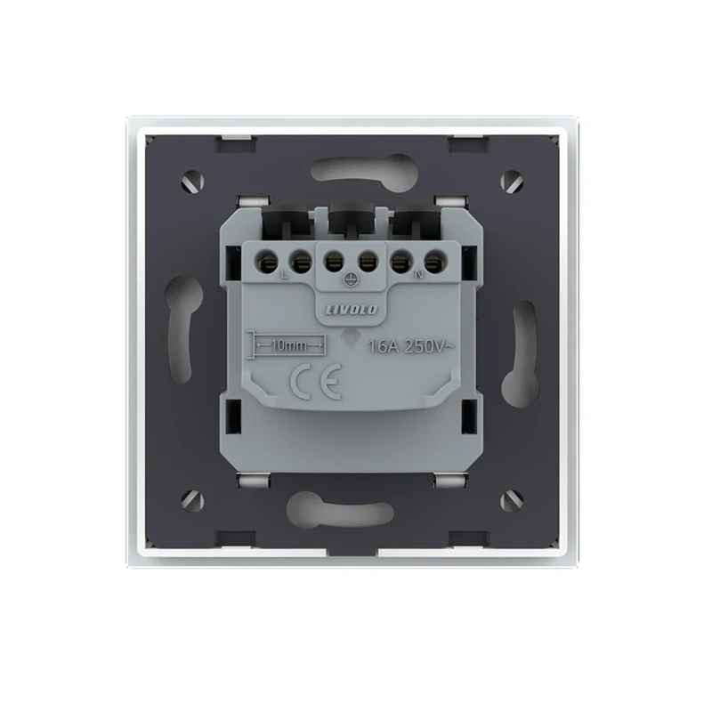 Presa A Muro Per Interni LIVOLO VL-C7C1EU-15 - Colore Grigio, 16A/250V, Design Moderno