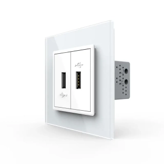 LIVOLO VL-C791U2-11 USB 2x nabíjací polmodul - biely