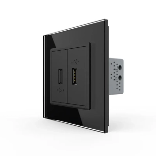 LIVOLO VL-C791U2-12 USB 2x nabíjací polmodul - čierny