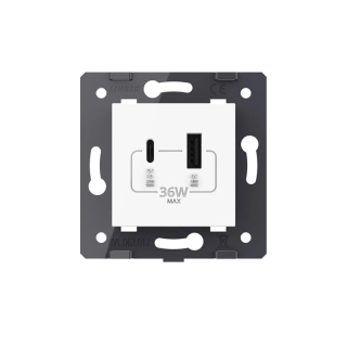 LIVOLO VL-C7-USBAC-11 USB A+C nabíjací modul - biely