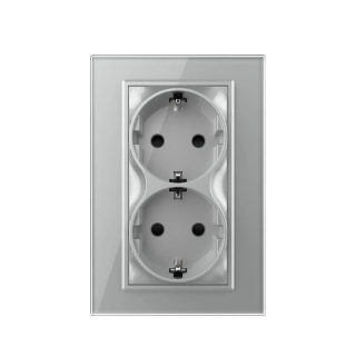 LIVOLO VL-2C7C1-15 Elektrická dvojzásuvka EU – strieborná